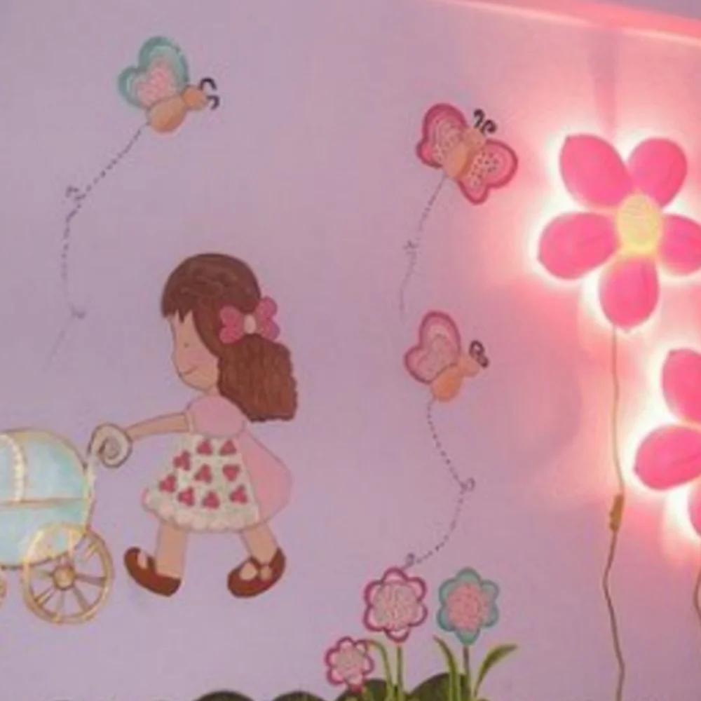 IKEA Smila Blomma Wall Lamp Light Pink Vintage